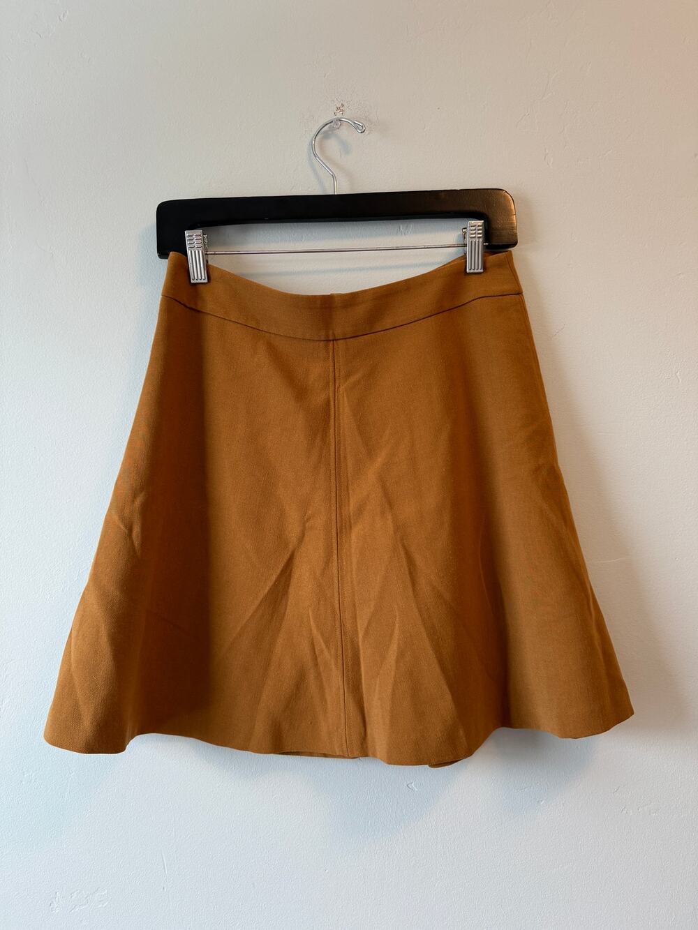 LOFT Gold High-Waisted Flare Skirt